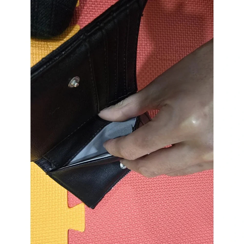 INC International Concepts‎ Black Quilted Mini Bifold Wallet Coin Card ID Purse